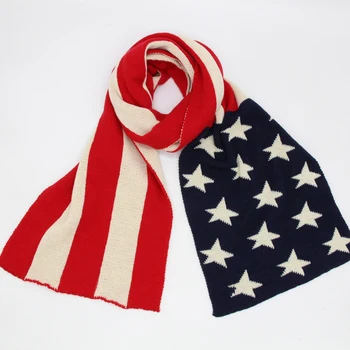 ASV karoga modelis adīti akrila ziemas, rudens silts sieviešu, vīriešu šalle šalles ārpus wraps smago šalle 3 krāsas LL190610