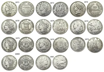 ASV Kopumu(1873-1882) 11pcs Dažādu Dolāru Modeļus Sudraba Pārklājumu Kopēt Monētas