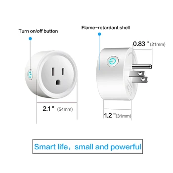 ASV Plug Mini WiFi Smart Ligzda 16A Strāvas Spraudni Izeju Tālvadības pults Energy Monitor Darbojas ar Amazmart Mājās un Alexa/Google