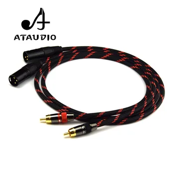 ATAUDIO Hifi RCA uz XLR Kabelis Augstas Kvalitātes 4N OFC 2 RCA Male 2 XLR Male Cable