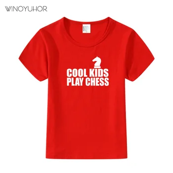 Atdzist Bērniem Spēlēt Šahu Vēstuli Print T-krekls Bērnu 2019 Vasaras Gadījuma Īsām Piedurknēm T Kreklu Bērnu Zēnu un Meiteņu Topi Zīmola Apģērbi