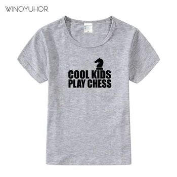 Atdzist Bērniem Spēlēt Šahu Vēstuli Print T-krekls Bērnu 2019 Vasaras Gadījuma Īsām Piedurknēm T Kreklu Bērnu Zēnu un Meiteņu Topi Zīmola Apģērbi