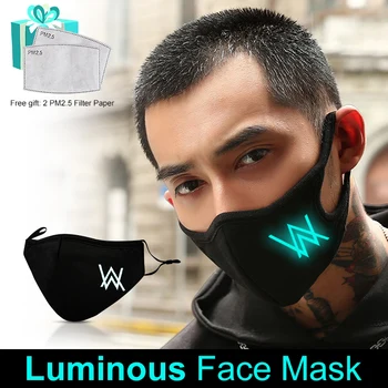 Atkārtoti mazgājams Fasion maska Multi Izmantot Gaismas Piederumi Maska Skeleta Galvaskauss Pusi Sejas Maska Cosplay PM2.5 Filtrs