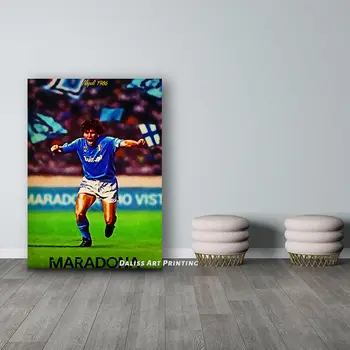 Audekls Futbola leģenda Maradona Bildes Mājas Apdare Gleznas Plakāts HD Izdrukas Sienas Mākslas Moduļu Dzīvojamā Istaba Rāmjiem