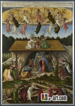 Audekls Izdrukas (Mystic kristus dzimšanas), ko Sandro Botičelli vairumtirdzniecības klasiskās eļļas glezna drukāta uz audekla Reliģija-214
