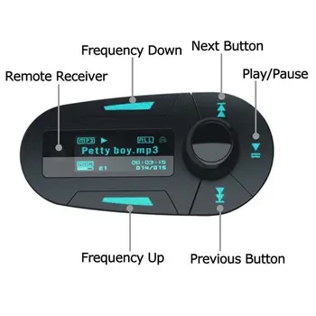 Audio Auto MP3 Atskaņotājs Komplekts Bezvadu Mūzikas Radio FM Transmitter Modulators USB Secure Digital Atmiņas Karte MMC Ar Tālvadības pulti