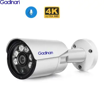 Audio IP Kameras 4K 8MP H. 265AI 5MP 3MP Āra Bullet CCTV ONVIF, lai PO VRR Sistēmas Drošības Uzraudzības IS Metāla Camera POE
