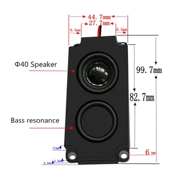 Audio Portable1PC Skaļruņi 10045 LED TV Skaļrunis 8 Ohm 5W Dubultās Diafragmas Bass Datoru Skaļruņu DIY Mājas Kinozāles