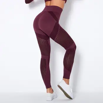 Augsta vidukļa Laupījumu, stulpiņi sporta Sieviešu Fitnesa jogas bikses bezšuvju treniņa sporta zeķes stretchy Scrunch muca darbojas legging