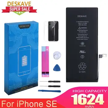 Augstas Ietilpības Akumulators iPhone SE Nomaiņa Batterie Cikls Akumulatoru 1624 mAh Bezmaksas Rīku Komplekts Sākotnējo Jaudu A1723