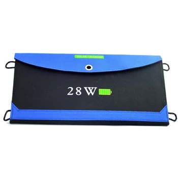 Augstas jaudas 28W 21W Porta 5V Salokāms Ūdensizturīgs Āra Ātrās Uzlādes Saules Lādētājs Ar SunPower Saules Panelis par tālruni, tabletes