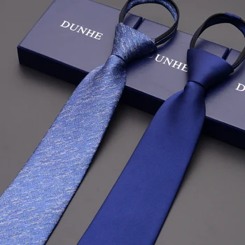 Augstas Kvalitātes 2019 Jauno Dizaineru Zīmoliem Modes Biznesa Gadījuma 8cm Kaklasaites Vīriešiem Zilā Rāvējslēdzēju Zeķubikses Formāls Uzvalks ar Dāvanu Kastē