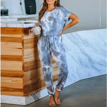 Augstas Kvalitātes 2020. Gadam Sieviešu Lounge Valkāt Mājas Apģērbu Ar Īsām Piedurknēm Jumpsuit Sleepwear