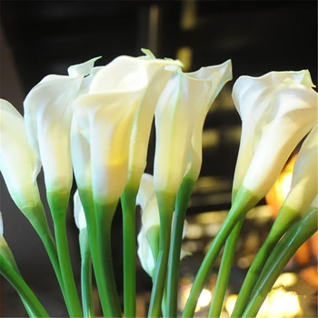 Augstas kvalitātes 63cm Nekustamā Touch callalily PU Mākslīgie Ziedi zīda Ziedi Mājas rotājumi Kāzu Puse