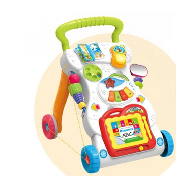 Augstas Kvalitātes Bērnu Staiguļi Rotaļlietas Multifuctional Toddler Trolejbusa Sēdēt-lai-Stāvēt ABS Mūzikas Gājējs ar regulējamo Skrūvi par Toddler