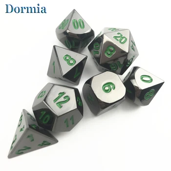 Augstas Kvalitātes Cinka Sakausējuma Polyhedral Metāla Kauliņu Komplekts D4-d20 ar Lodziņu ,lai DND RPG Dados Jogos galda Spēles