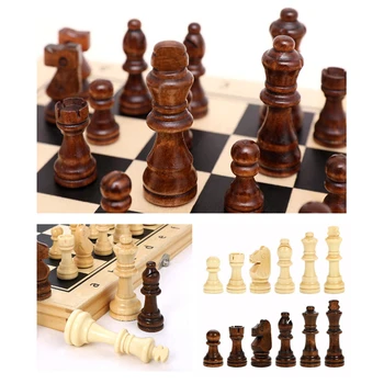 Augstas kvalitātes Koka Magnētisko Izsmalcinātu Šaha Komplekts Ceļojumu Šaha Spēle, Koka Chessman Salokāms Galdiņš Bērnu Dāvanu Rotaļlieta, galda Spēle