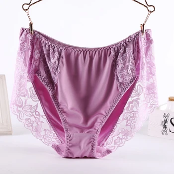 Augstas Kvalitātes Luksusa zīmolu seksīgas Biksītes Sievietēm Underwears plus izmērs 4XL liela izmēra Mežģīņu Piena zīda augsto vidukli Sieviešu Biksītes