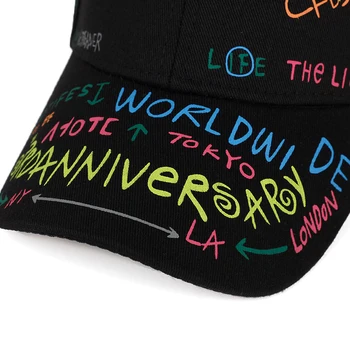 Augstas kvalitātes modes Grafiti drukāšanas beisbola cepure Pavasara vasaras brīvdabas atpūtas cepure, Regulējams hip hop iela cepures Unisex vāciņi