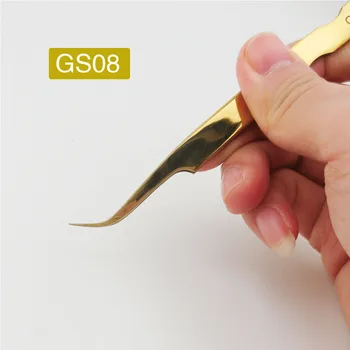 Augstas kvalitātes nerūsējošā tērauda Gold plating pincetes 3D 6D skropstas tweezer skropstu pieaudzēšanas darbarīkus bezmaksas piegāde