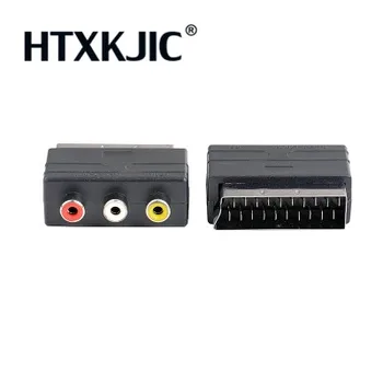 Augstas Kvalitātes RGB Scart, lai Composite RCA, S-Video, AV TV Audio Adapteri Connecter 10PCS