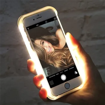 Augstas Kvalitātes Selfie Gaismas Tālruņa Lietā par iPhone X XS MAX XR 6s 6 7 8 11 Plus Flash Luxury All-Inclusive Anti-Kritums