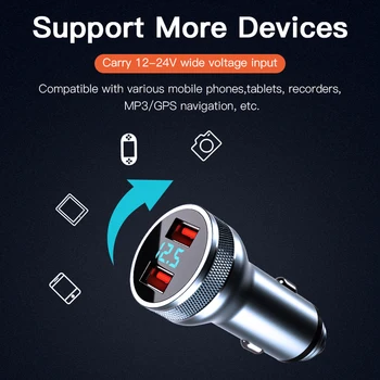 Augstas Kvalitātes USB Automašīnas Lādētājs Ātri Uzlādēt 3.0 Ātrās Uzlādes Lādētājs iPhone Xiaomi Auto C Tipa QC PD 3.0 Mobilo Telefonu Lādētājs