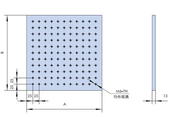 Augstas precizitātes optika plakans galds laboratorijas multi-caurumu alumīnija loksnes šūnveida tabula