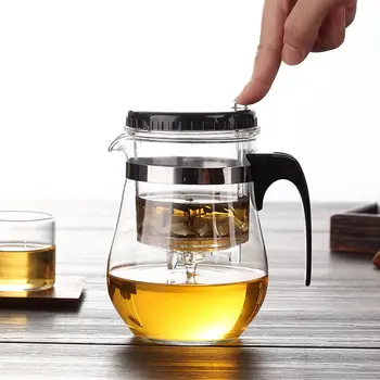 Augstas Quaility 500ML Apļveida Termiski izturīga Stikla Tējkanna Ziedu Tējas Katlā Melnās Tējas Krūze Puer Oolong Tējas Tase Ūdens Pudele