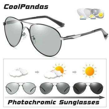 Augstākās Kvalitātes Aviācijas Photochromic Saulesbrilles Vīriešiem Polarizētās Hameleonu Brilles Vīriešu Saules Brilles Dienu Nakts Redzamības Briļļu Vadītāja