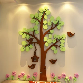 Augu Koku 3D Akrila Sienas Uzlīmes, Guļamistaba, Dzīvojamā Istaba Eju Ieeju Bērna Istabā Bērnudārza Sienas Dekori Krāsošana Sienas Uzlīme