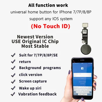 AUMOOK Jaunāko Versiju Universal Home Pogu iPhone 7 7 plus 8 8 plus flex kabelis pogu home atgriešanās funkcijas, kas Nav Touch ID