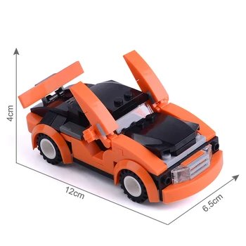 AUSINI Celtniecības Bloki, Mini Sacīkšu Auto Modeli, Rotaļlietas Bērniem Dizainers Celtniecības Pilsētas Sporta Transportlīdzeklis, Ķieģeļu Komplekts Zēniem Rotaļlietas