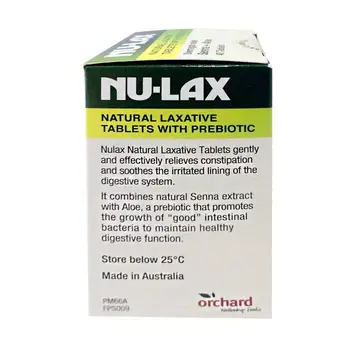 Austrālija NuLax Dabas Caureju 40Tablet ar Prebiotic, kas veicina Zarnu Evacuatio Aizcietējums Ārstēšana Nakti Palīdzības