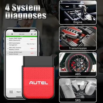 AUTEL MaxiAP AP200H OBD2 Dzinēja Auto Diagnostikas Skeneris Pārvades/ABS Lasītājs AP200H Visiem Transportlīdzekļiem (Android/iOS)