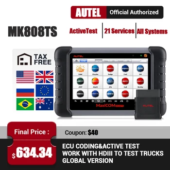 Autel MK808TS Profesionālās Automobiļu Skeneris TPMS Plānošanas OBD2 Bluetooth Skeneris Automašīnu Diagnostikas Skenēšanas Rīks Auto Scan MK808