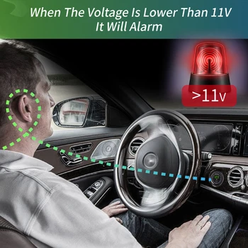 Auto assessoires voltmetrs brīdinājuma skaņas ar on-off sprieguma automašīnas lādētājs ar slēdzi