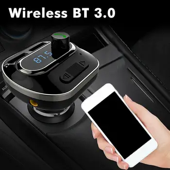 Auto brīvroku Bluetooth Bezvadu Auto Audio Uztvērējs FM Adapteri, USB Lādētāju, Bezvadu Bluetooth Automašīnas FM raidītājs Komplektā