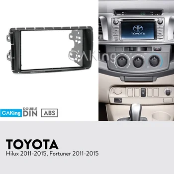 Auto Fascijas Radio Panelis Toyota Hilux ; Fortuner 2011. -. Gadam Dash Komplekts Instalēt Mount Facia Plāksnes Bezel Adapteris Konsoles Vāciņš Melns