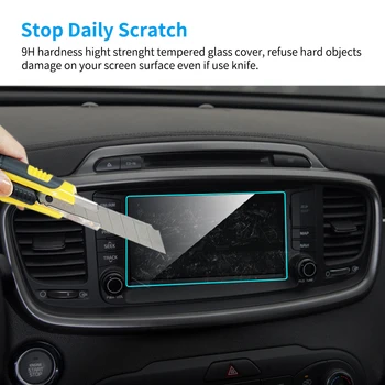 Auto GPS Navigācijas Ekrāna Aizsargs Kia Sorento Auto Interjera HD Skaidrs Mediju Touch LCD displejs Rūdīta Stikla Plēves, Auto Piederumi