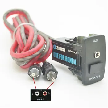 Auto Interfeiss USB Lādētāja Adapteri Strāvas Kontaktligzda ar 3,5 mm Aux Audio ieeja Honda Civic Spirior CRV Fit Džeza Pilsētas Vienojoties