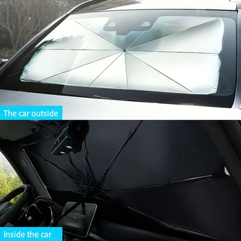 Auto Loga Saulessargs Anti UV Atstarotājs saulessarga Filmu Universālā Saules Ēnā Segumu Automašīnām Saliekami Lietussarga Auto Piederumi