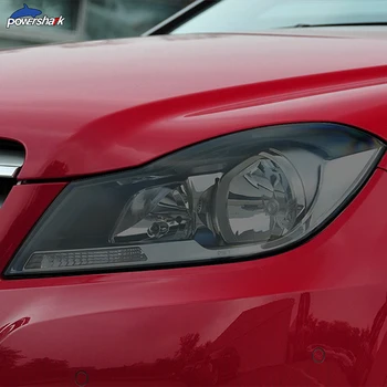 Auto Lukturu Krāsa Melna ar aizsargplēvi Pārredzamu TPU Uzlīmes Priekš Mercedes Benz C Class W204 C63 AMG 2011. -. gadam Piederumi