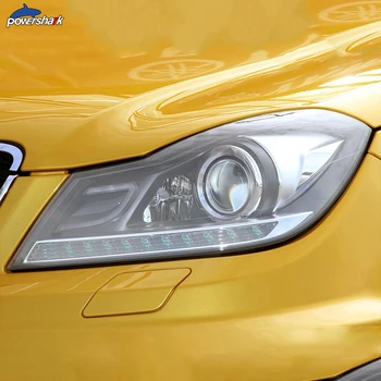 Auto Lukturu Krāsa Melna ar aizsargplēvi Pārredzamu TPU Uzlīmes Priekš Mercedes Benz C Class W204 C63 AMG 2011. -. gadam Piederumi