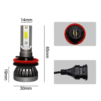 Auto lukturu Mini Lampas H7 LED Spuldzes, H1 LED H8, H11 Lukturu Komplekts 9005 HB3 9006 HB4 6000k Miglas lukturi 12V LED 72W 12000LM