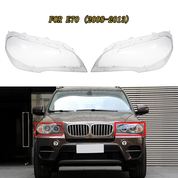 Auto Lukturu stikli Lukturi, Priekšējo Objektīva Vāciņu Nomaiņa Lukturu Galvas Gaismas Lampas Korpusa Vāks BMW X5 E70 2008. - 2013. gadam