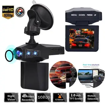 Auto Reģistrators Dash cam HD Dashcam Auto DVRs Dash Kameru, HD 1080P Video Ieraksti 120 grādu Platleņķa Stāvvietu LED displejs 4