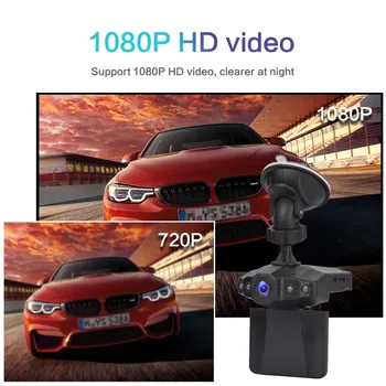 Auto Reģistrators Dash cam HD Dashcam Auto DVRs Dash Kameru, HD 1080P Video Ieraksti 120 grādu Platleņķa Stāvvietu LED displejs 4