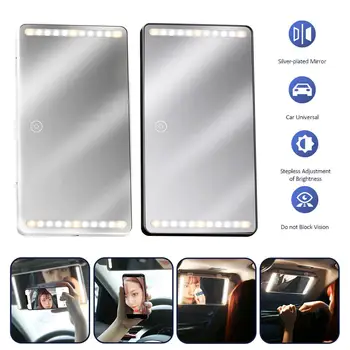 Auto saulessarga Kosmētikas Spoguļi Ar LED apgaismojumu, Lai Aizpildītu Gaismas Skaistumkopšanas Spogulis, Automašīnu Dekorēšana Produkti Auto Iedomība Spogulis
