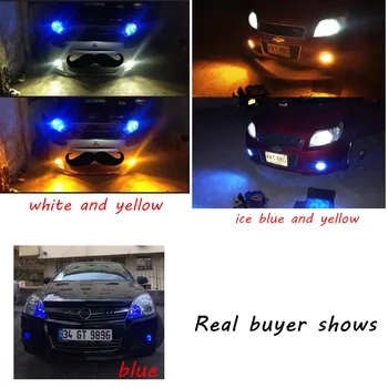 Auto Spuldzes Gaismas Miglas Lukturiem H3, H7, H11 9005 HB3 9006 HB4 H27 880 LED Miglas Braukšanas Balta, Dzeltena ice blue Dual Krāsu 12V 20W